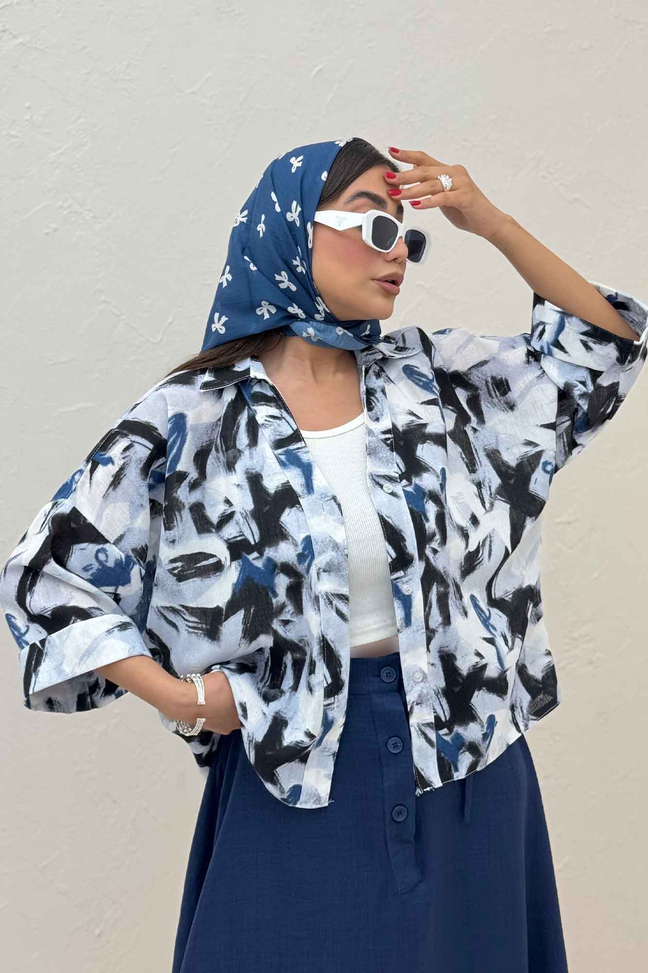 شومیز لینن اسلپ پشت بلند کد 4