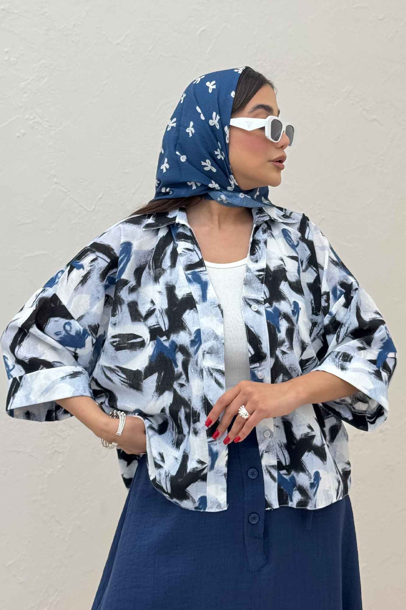 شومیز لینن اسلپ پشت بلند کد 4