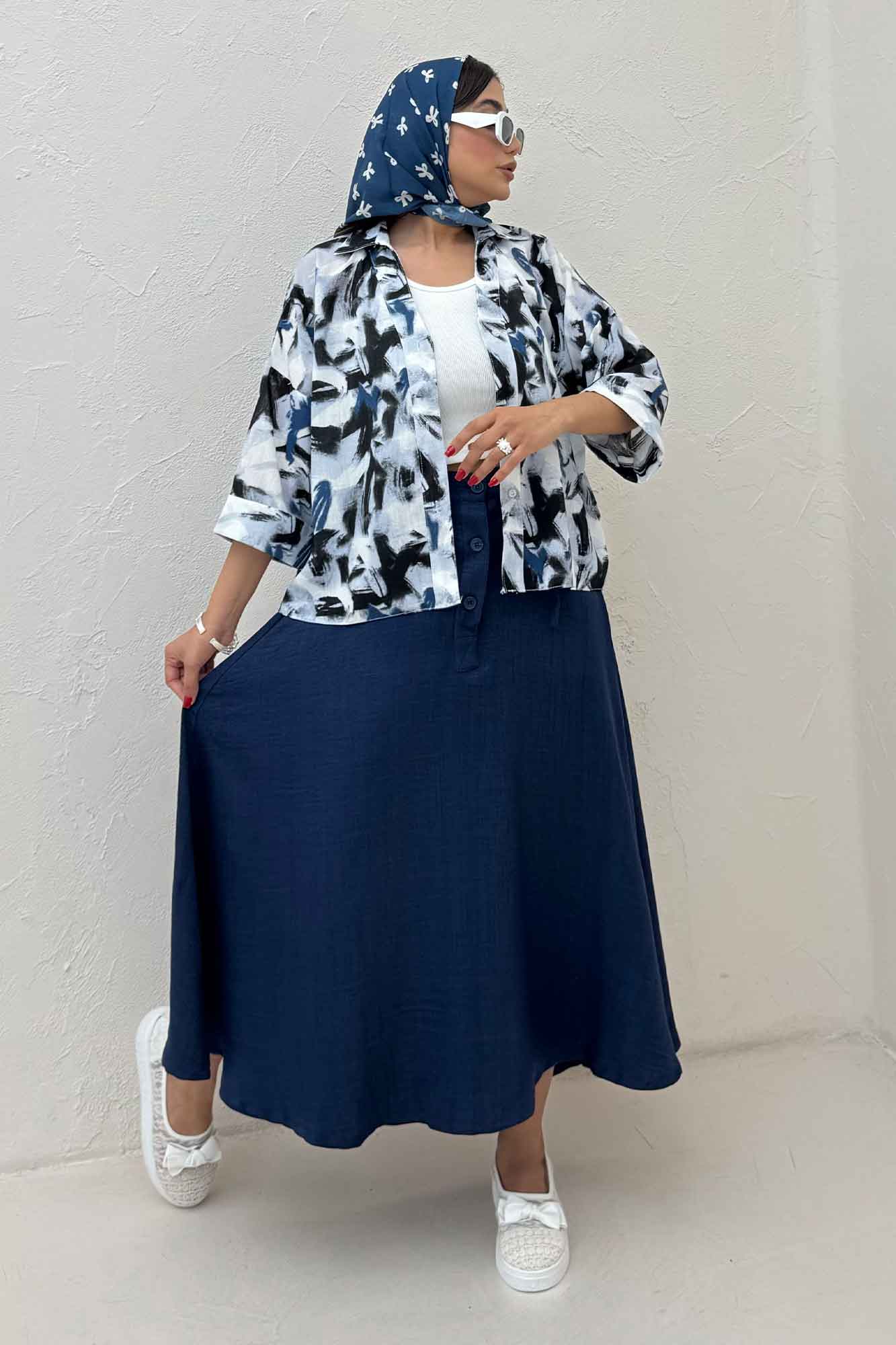 شومیز لینن اسلپ پشت بلند کد 4