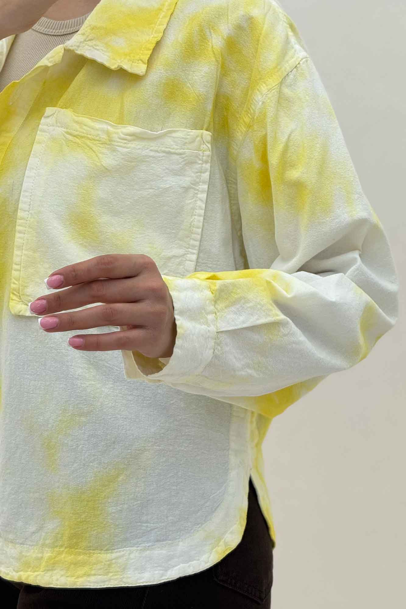 مانتو لینن پایین هلال دو جیب TR (آبرنگی)