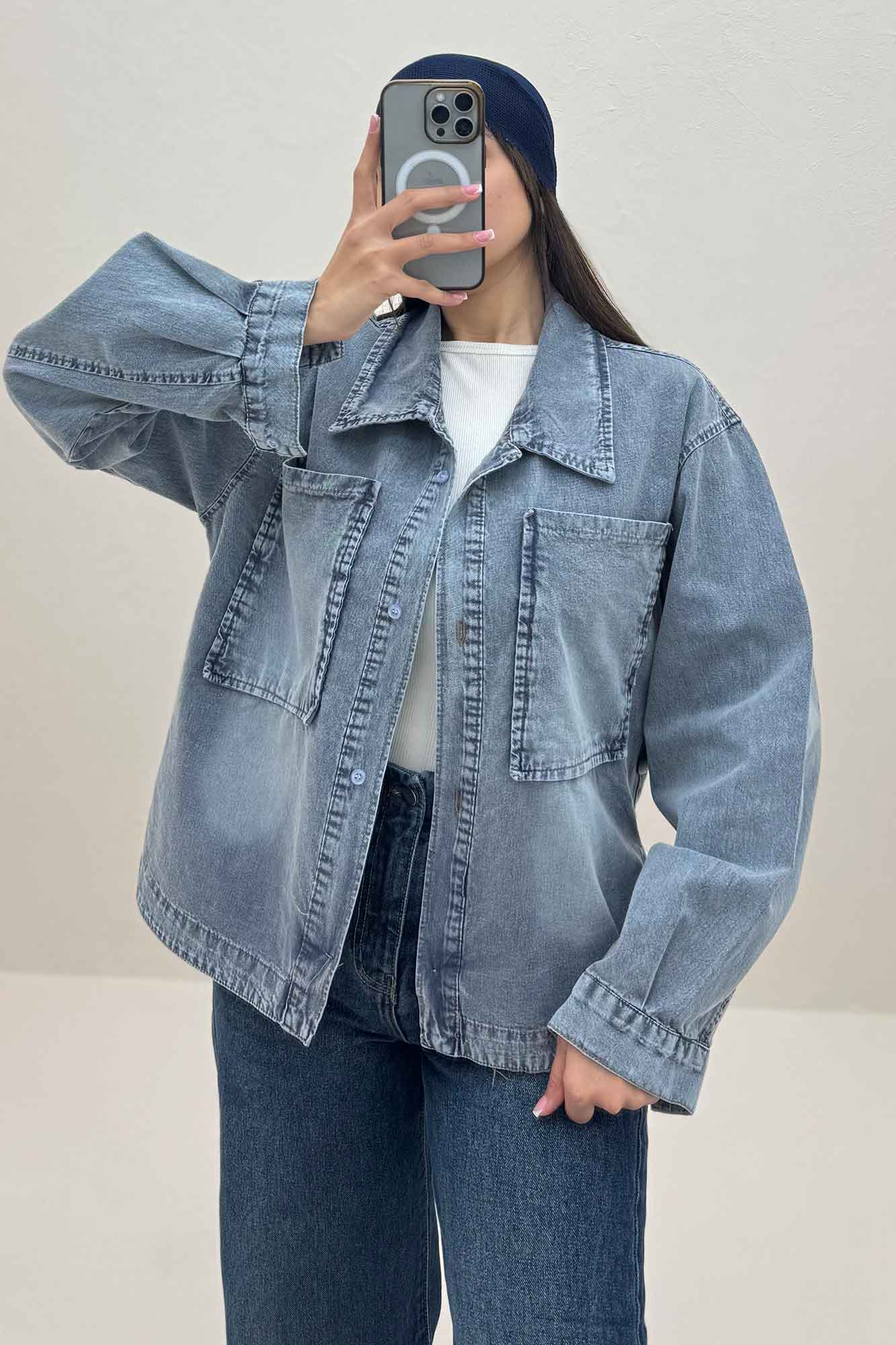 مانتو جین کاغذی پایین هلال TR