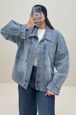 مانتو جین کاغذی پایین هلال TR