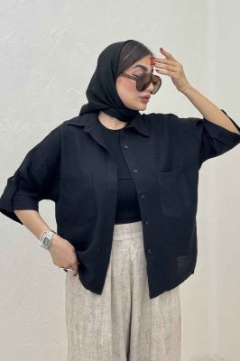 شومیز باکسی آستین دوبل 1074