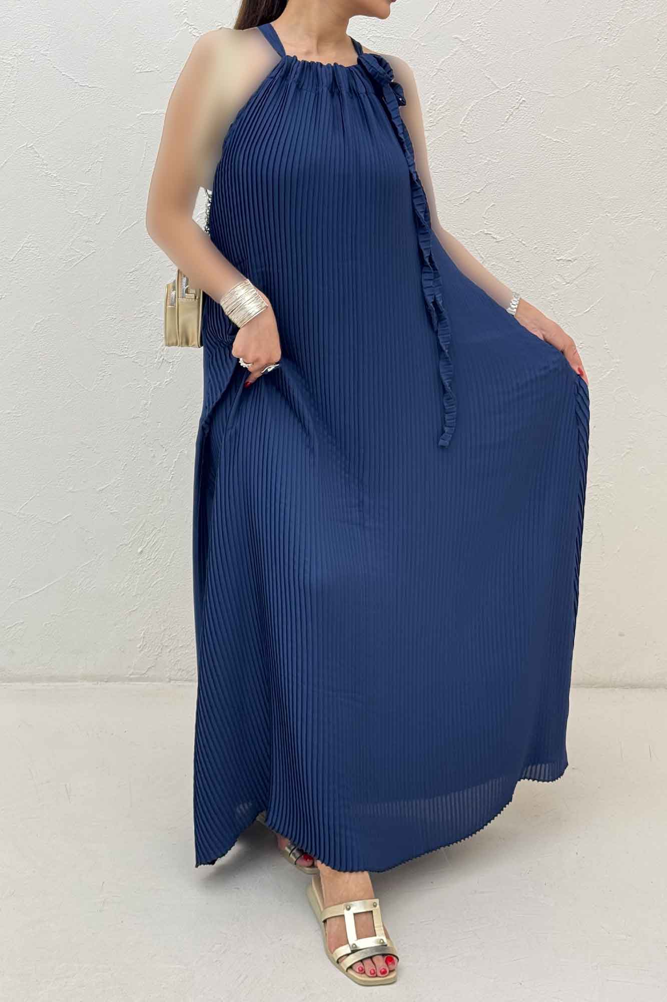 پیراهن پلیسه حریر گت دار 1067