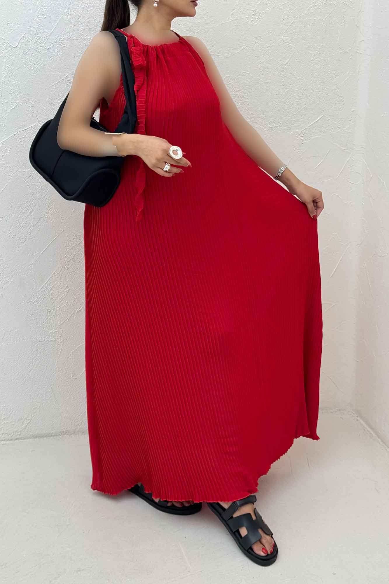 پیراهن پلیسه حریر گت دار 1067