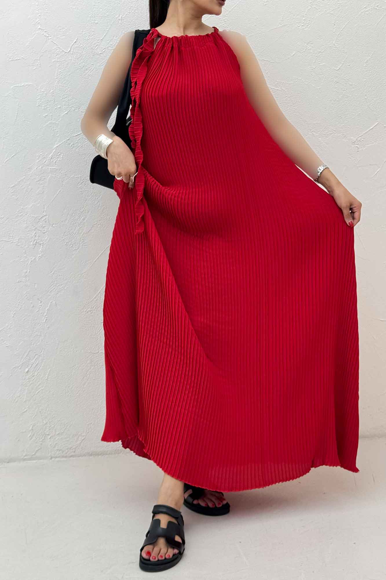 پیراهن پلیسه حریر گت دار 1067