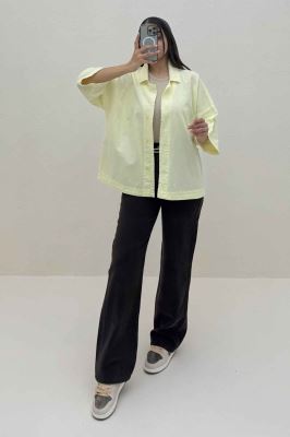 مانتو لینن آستین سه رب یقه شکاری TR