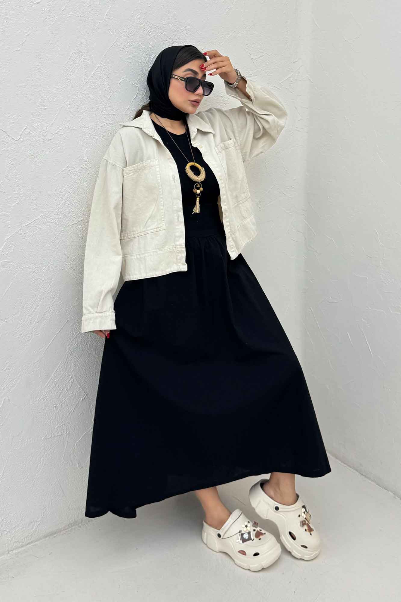 مانتو کتان سه جاف پهن TR