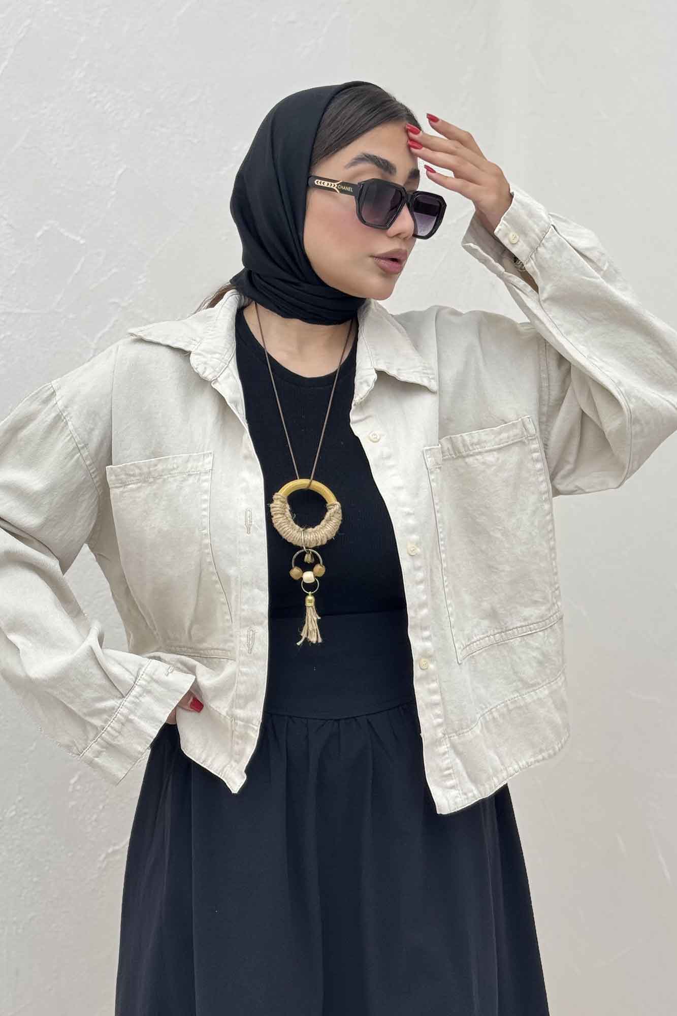 مانتو کتان سه جاف پهن TR