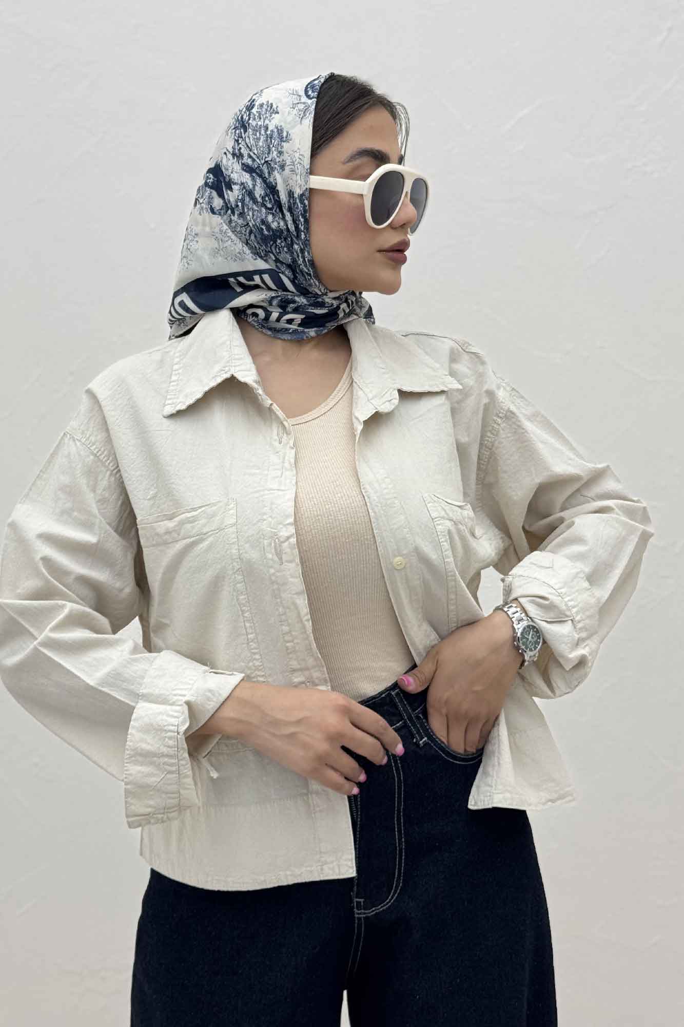 مانتو لینن سه جاف پهن TR