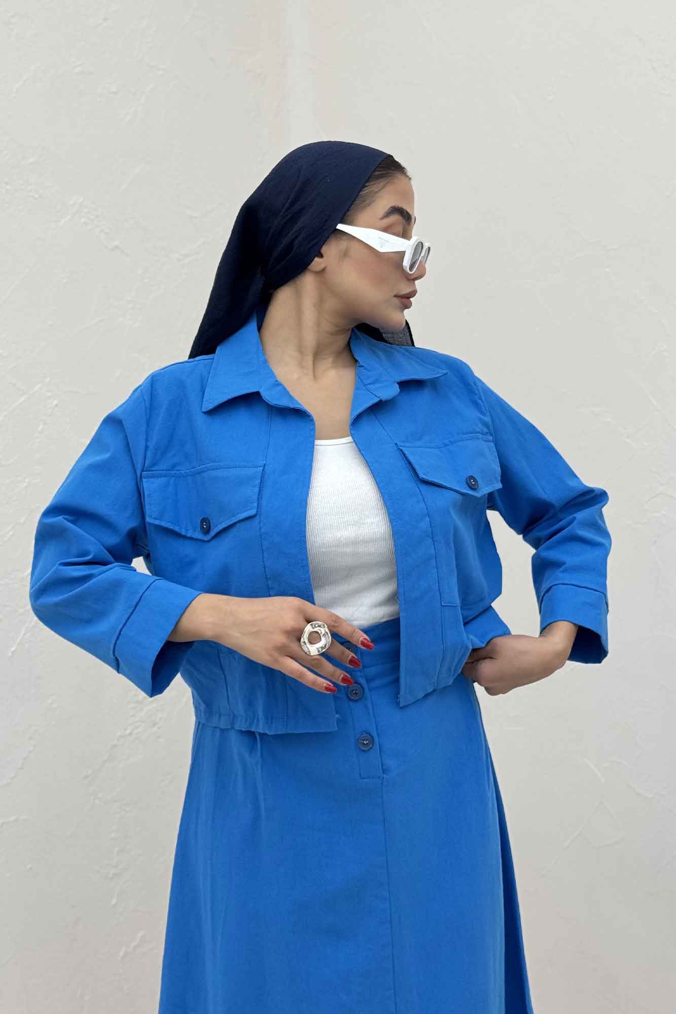 ست کت و دامن لینن آداک