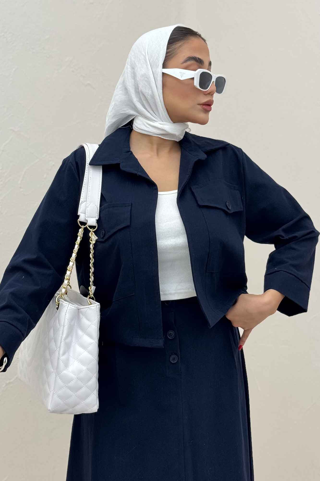 ست کت و دامن لینن آداک