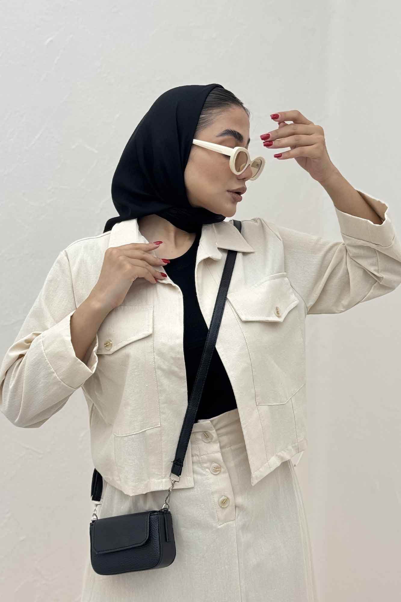 ست کت و دامن لینن آداک