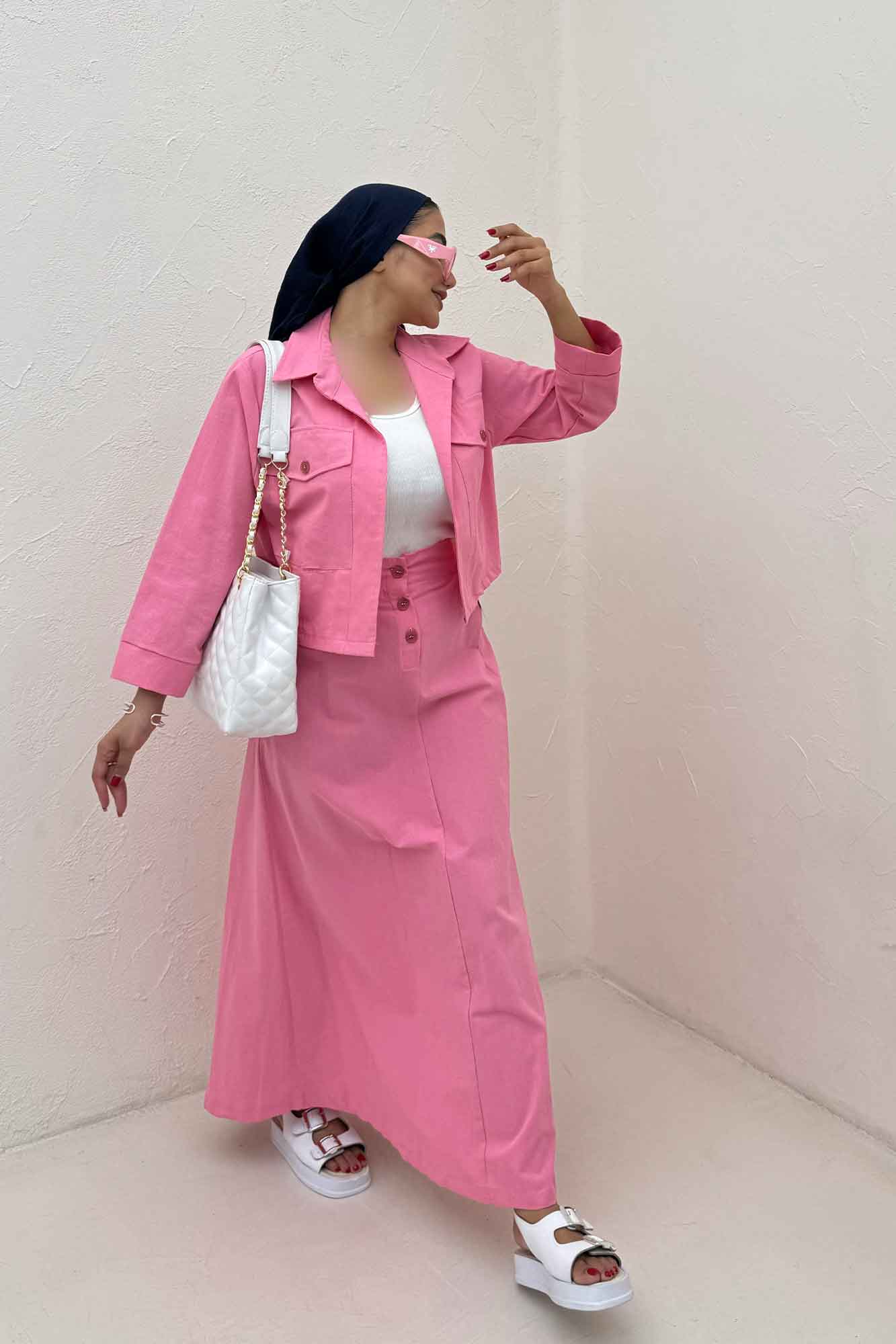 ست کت و دامن لینن آداک