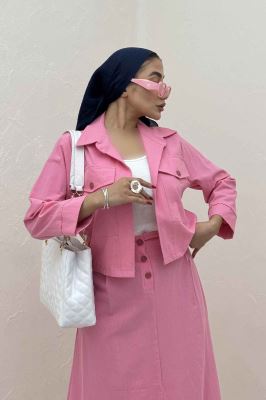 ست کت و دامن لینن آداک