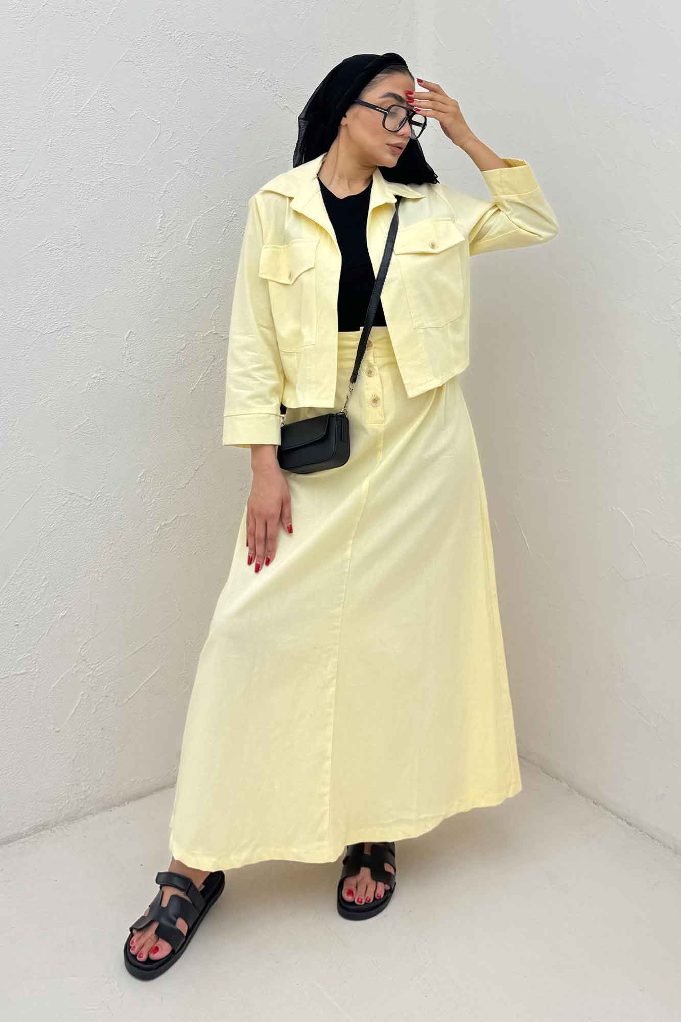 ست کت و دامن لینن آداک