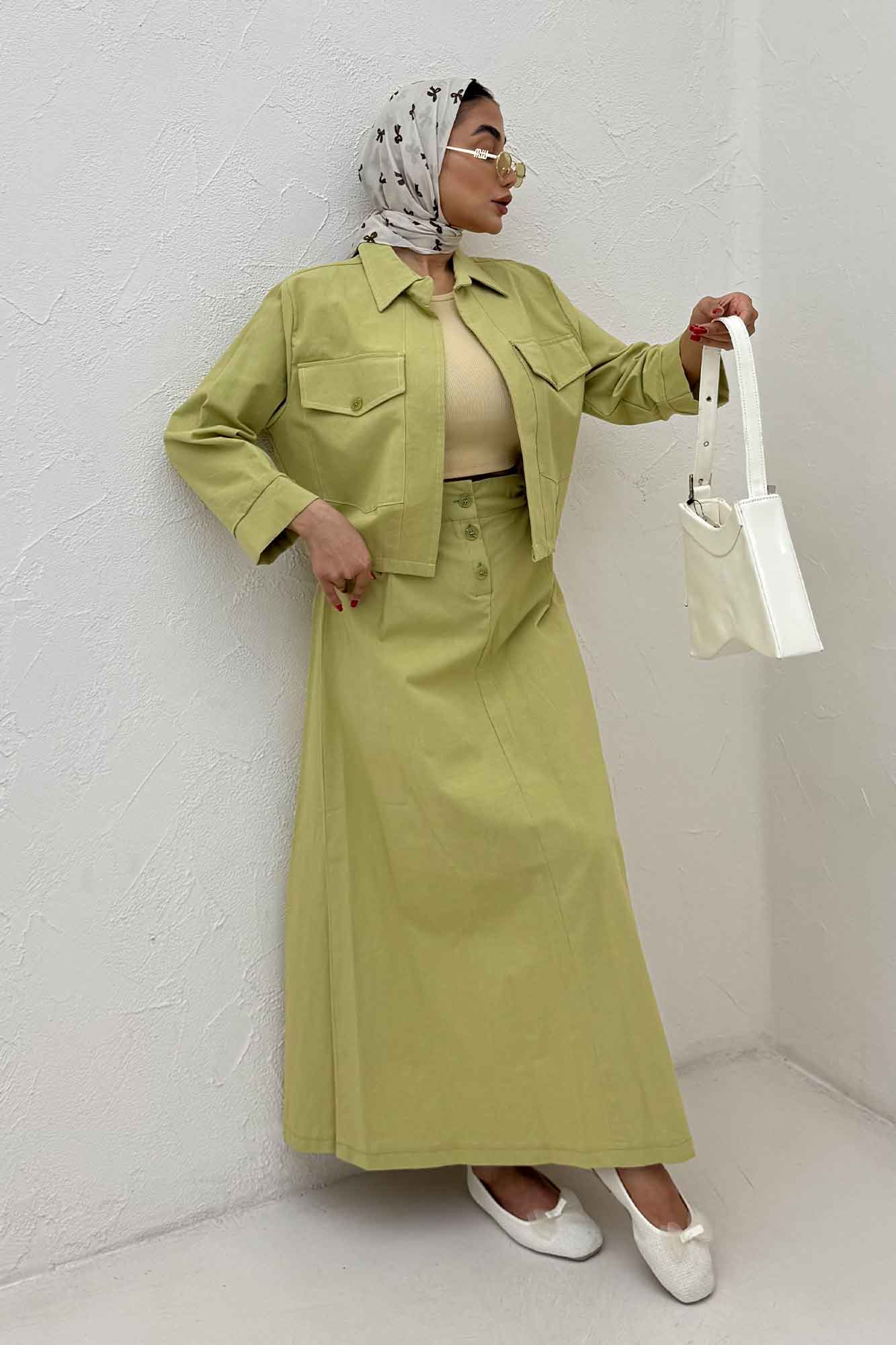 ست کت و دامن لینن آداک