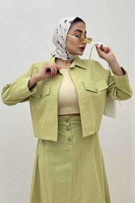 ست کت و دامن لینن آداک