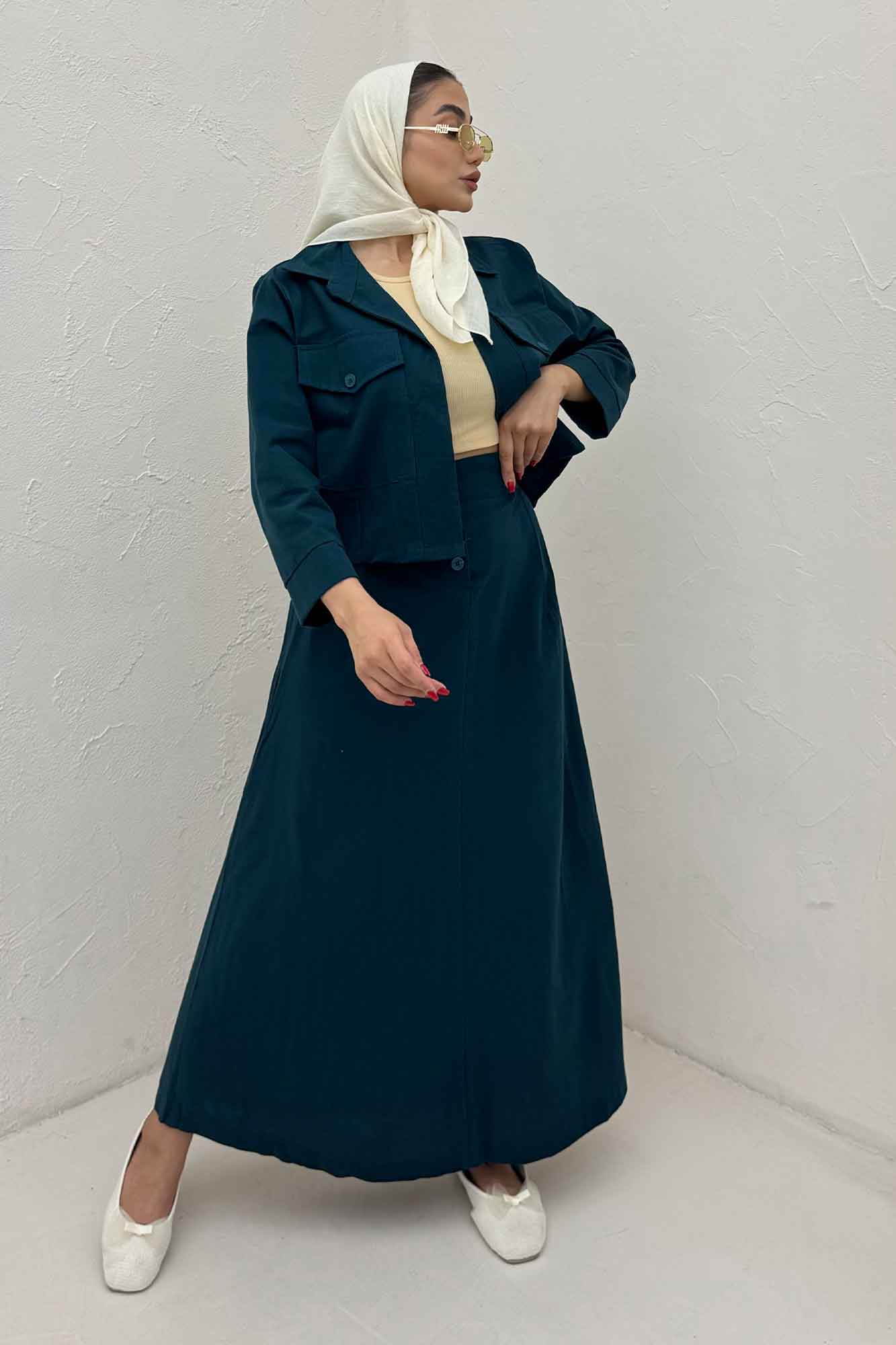 ست کت و دامن لینن آداک