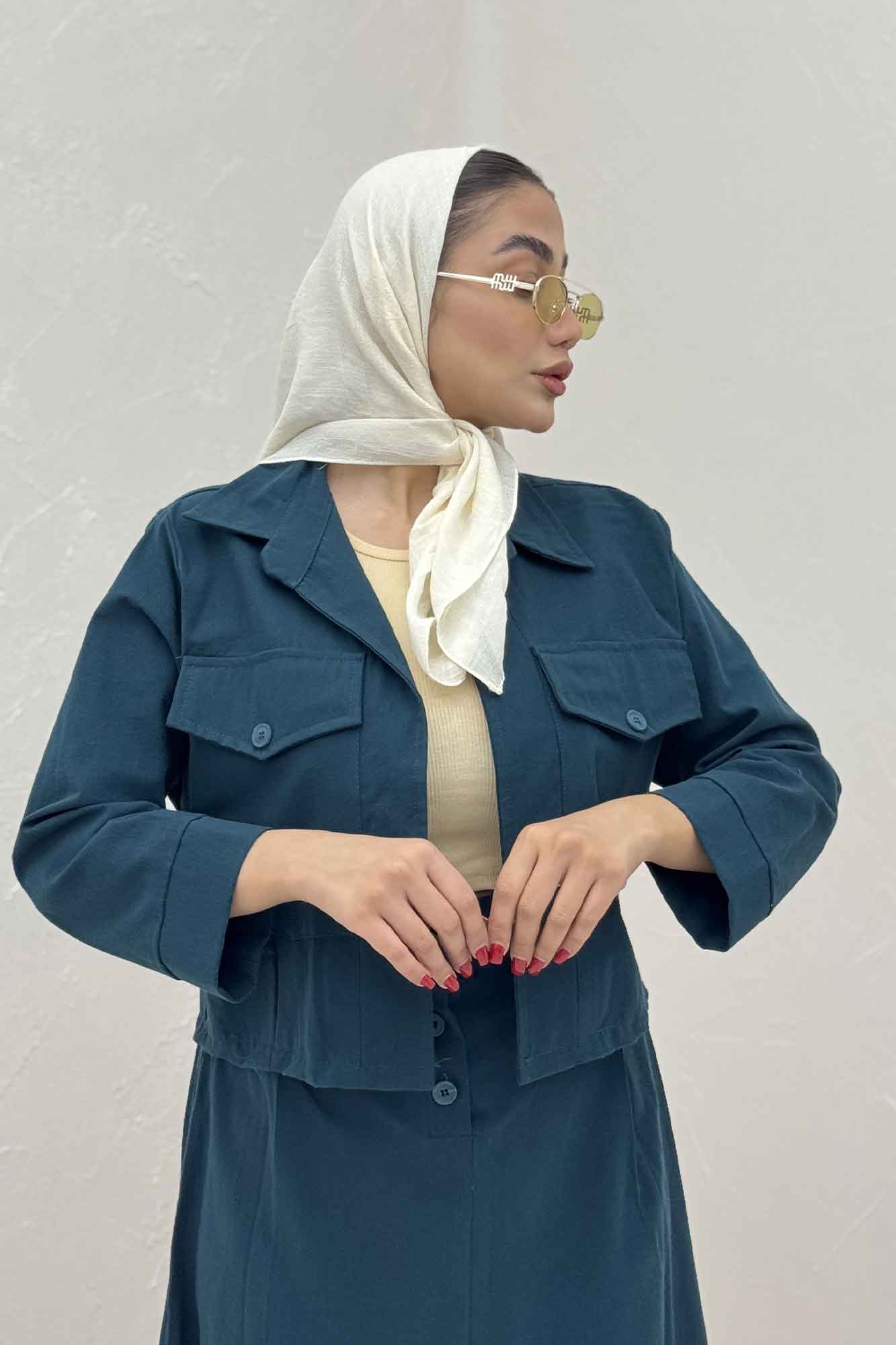 ست کت و دامن لینن آداک