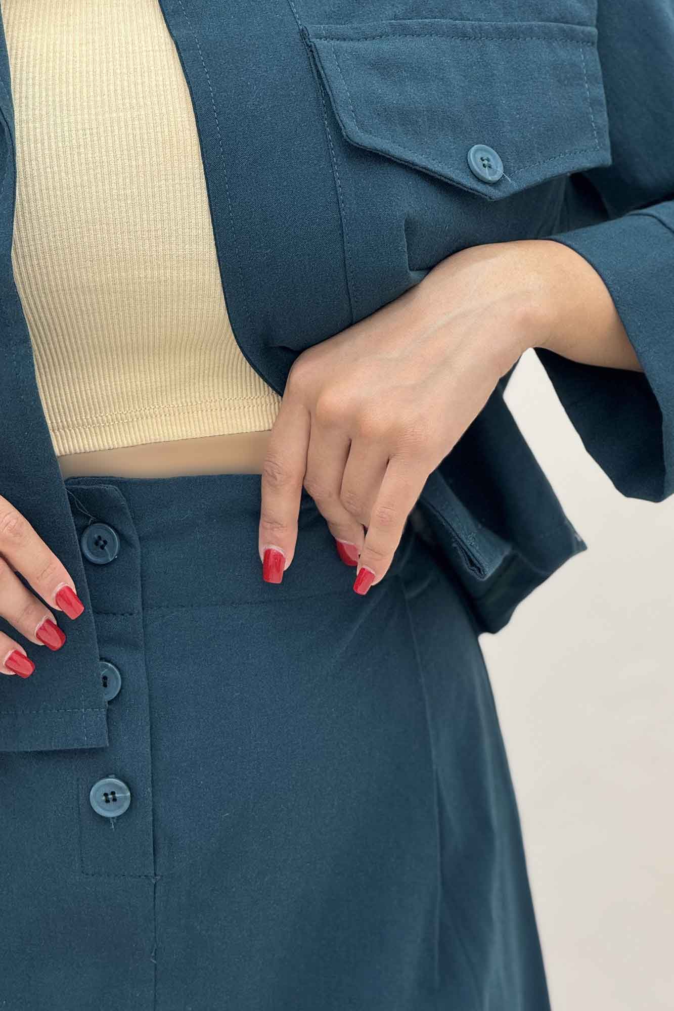 ست کت و دامن لینن آداک