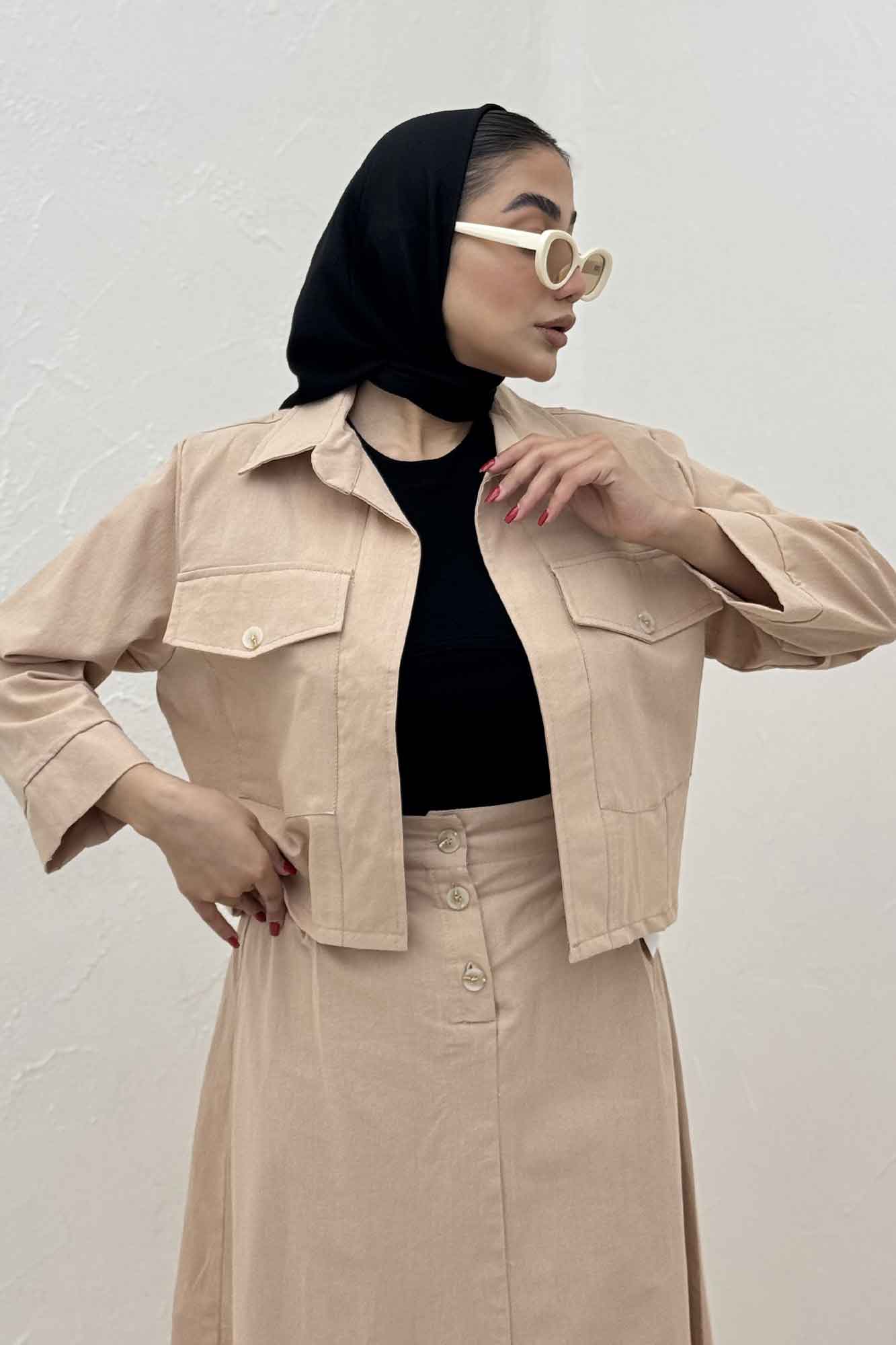 ست کت و دامن لینن آداک