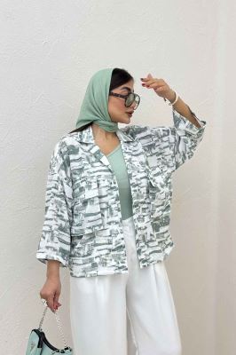 مانتو لینن اسلپ دو جیب کد 3