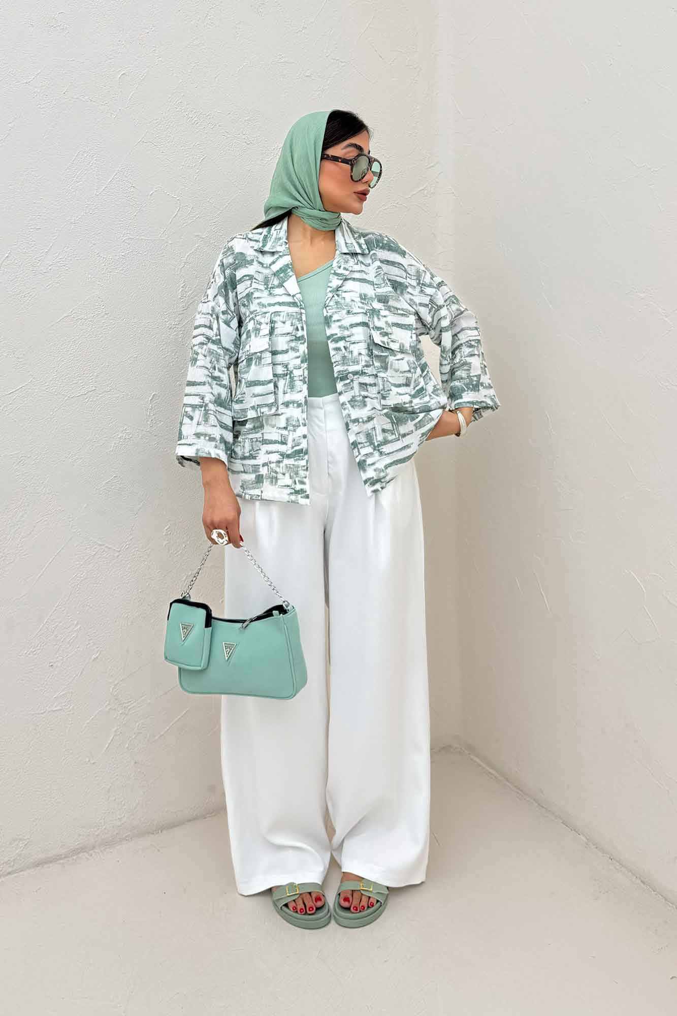 مانتو لینن اسلپ دو جیب کد 3