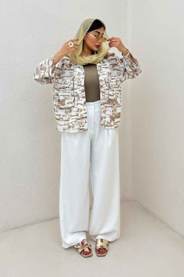 مانتو لینن اسلپ دو جیب کد 3