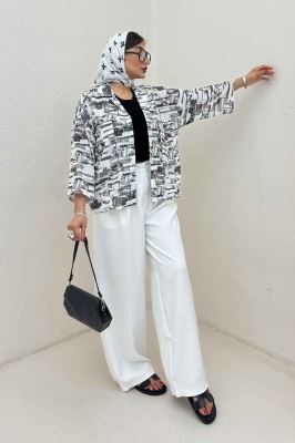 مانتو لینن اسلپ دو جیب کد 3