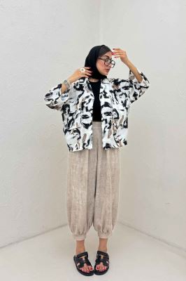 مانتو لینن اسلپ دو جیب کد 4