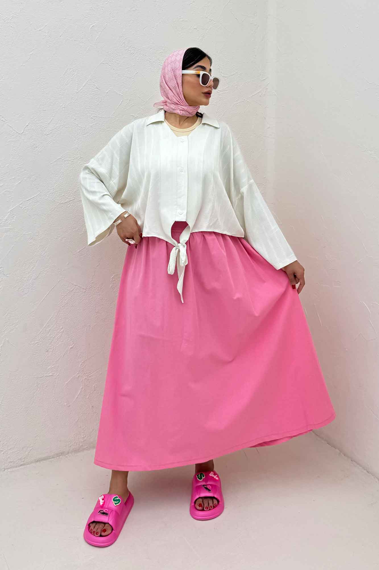 شومیز پایین گره یقه هفت