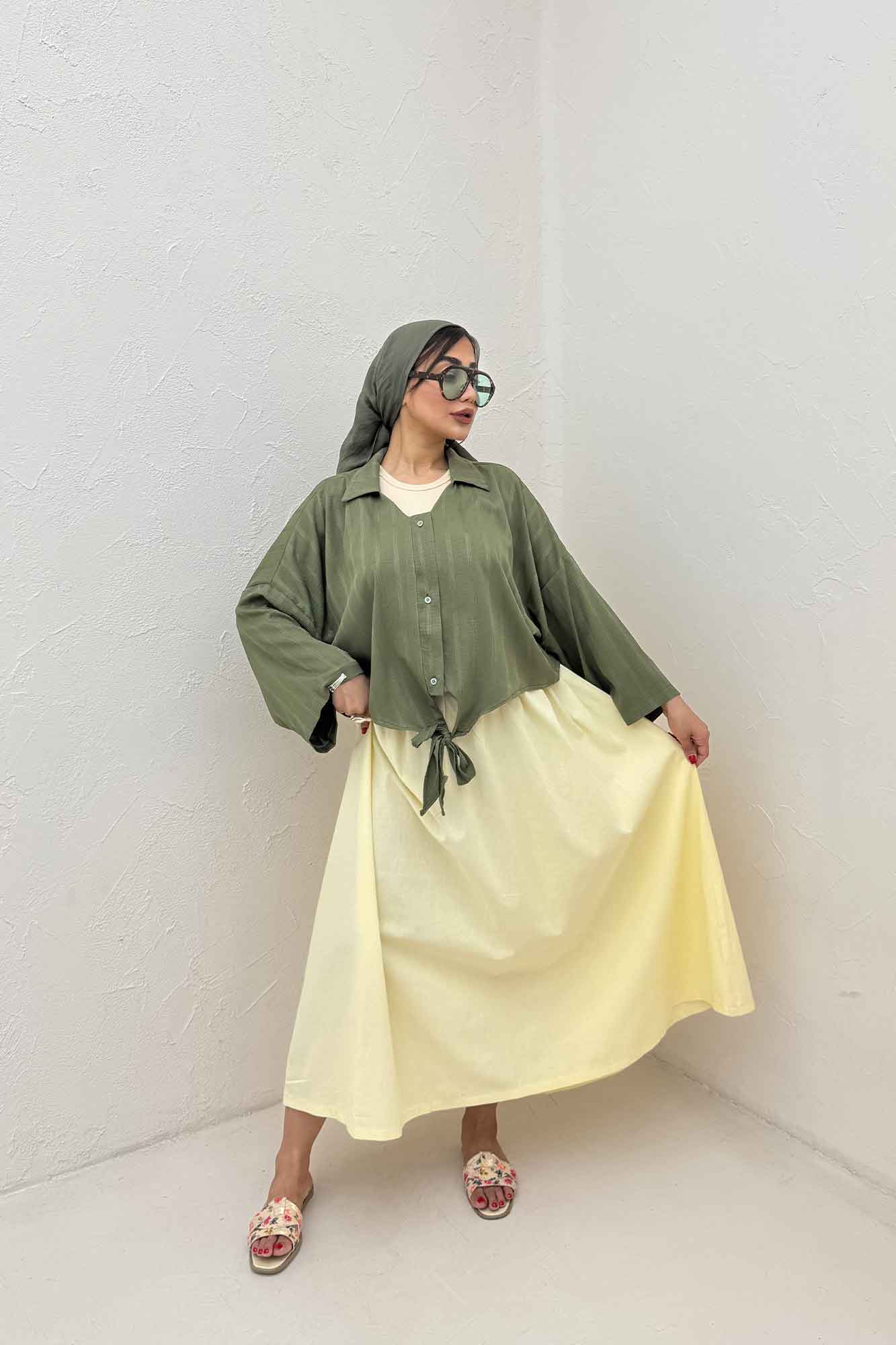 شومیز پایین گره یقه هفت