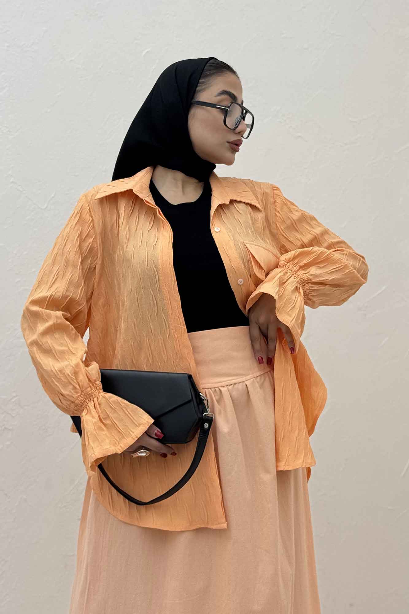 شومیز حلزونی آستین شیپوری