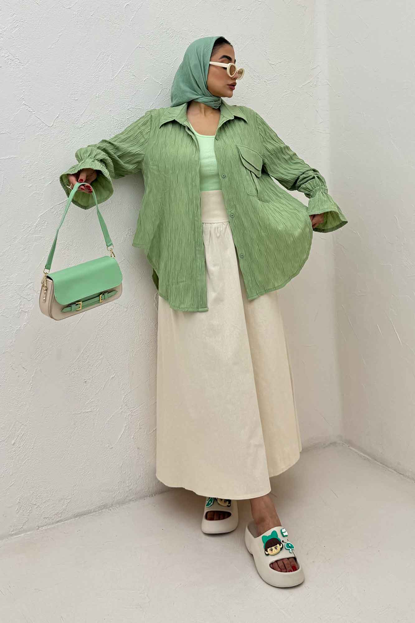 شومیز حلزونی آستین شیپوری