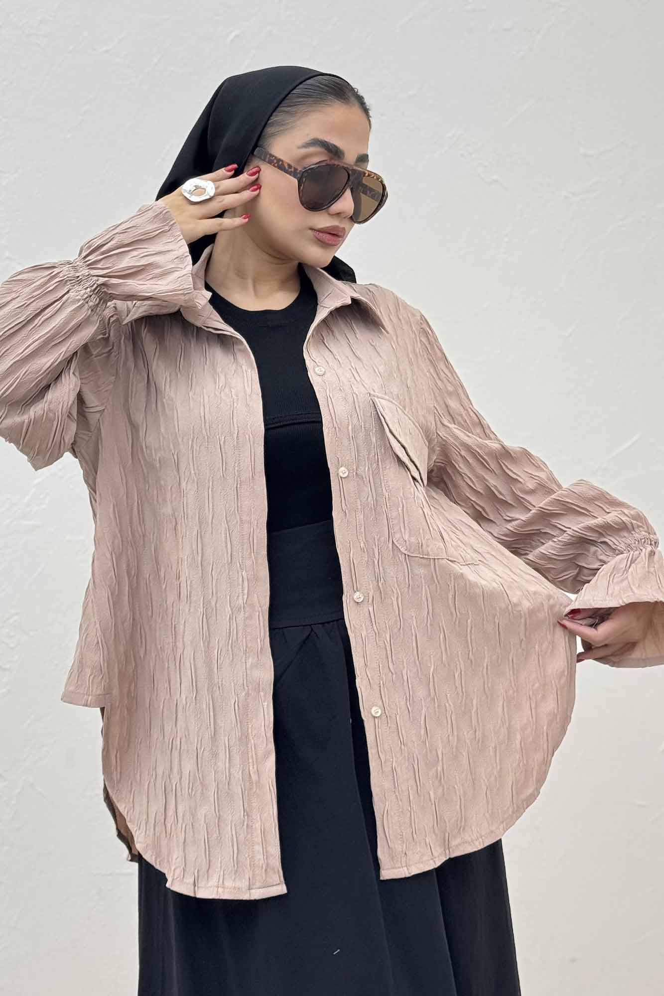 شومیز حلزونی آستین شیپوری