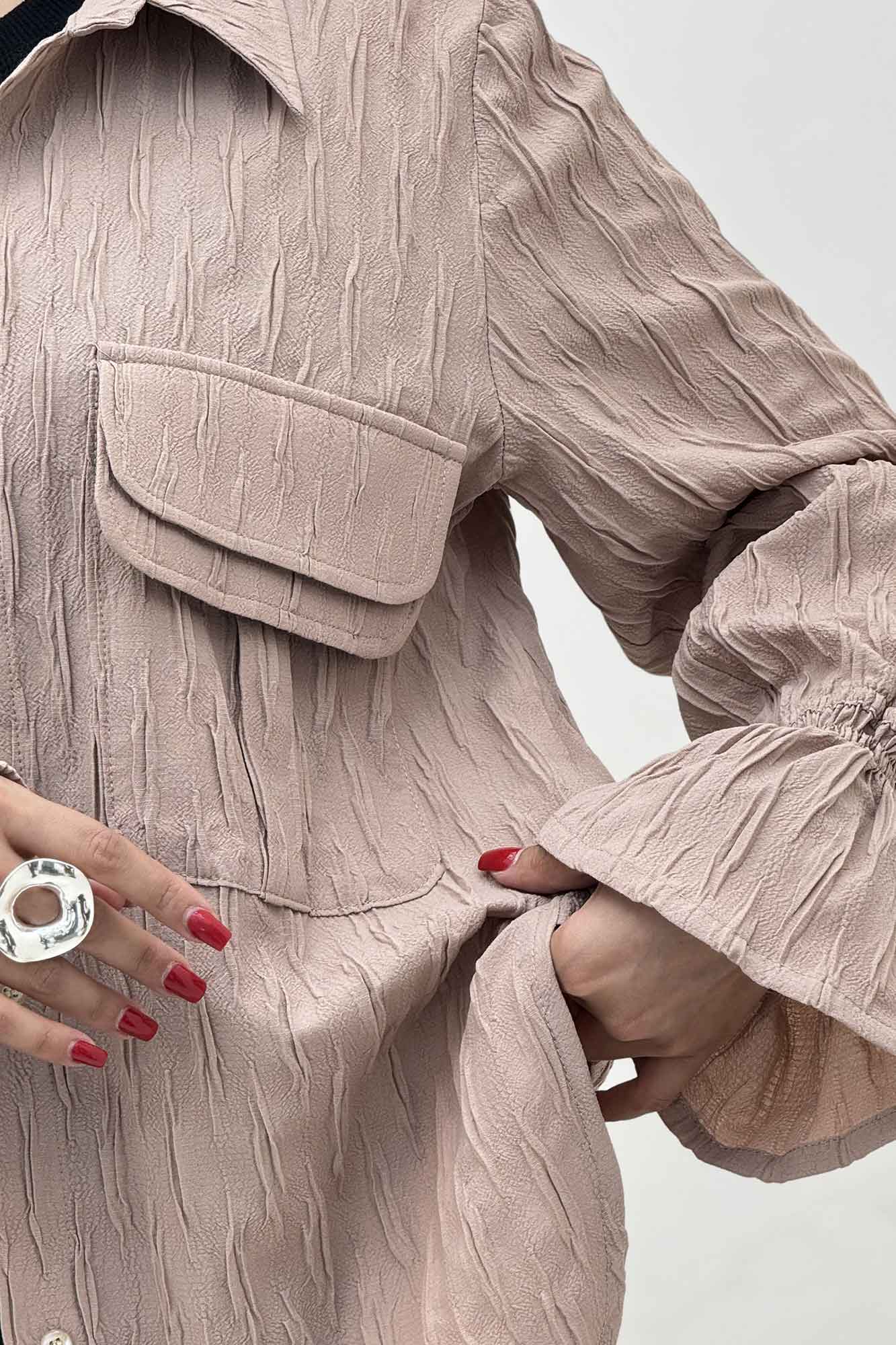 شومیز حلزونی آستین شیپوری