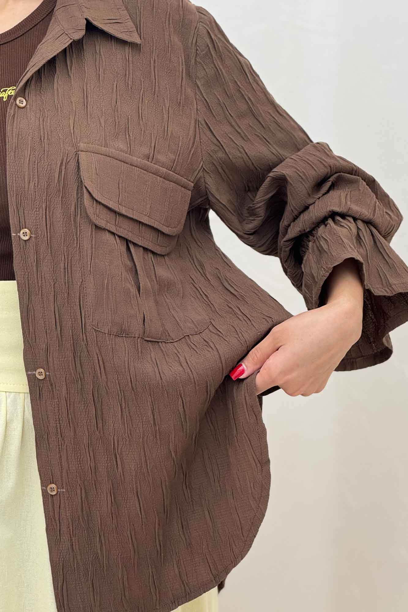 شومیز حلزونی آستین شیپوری