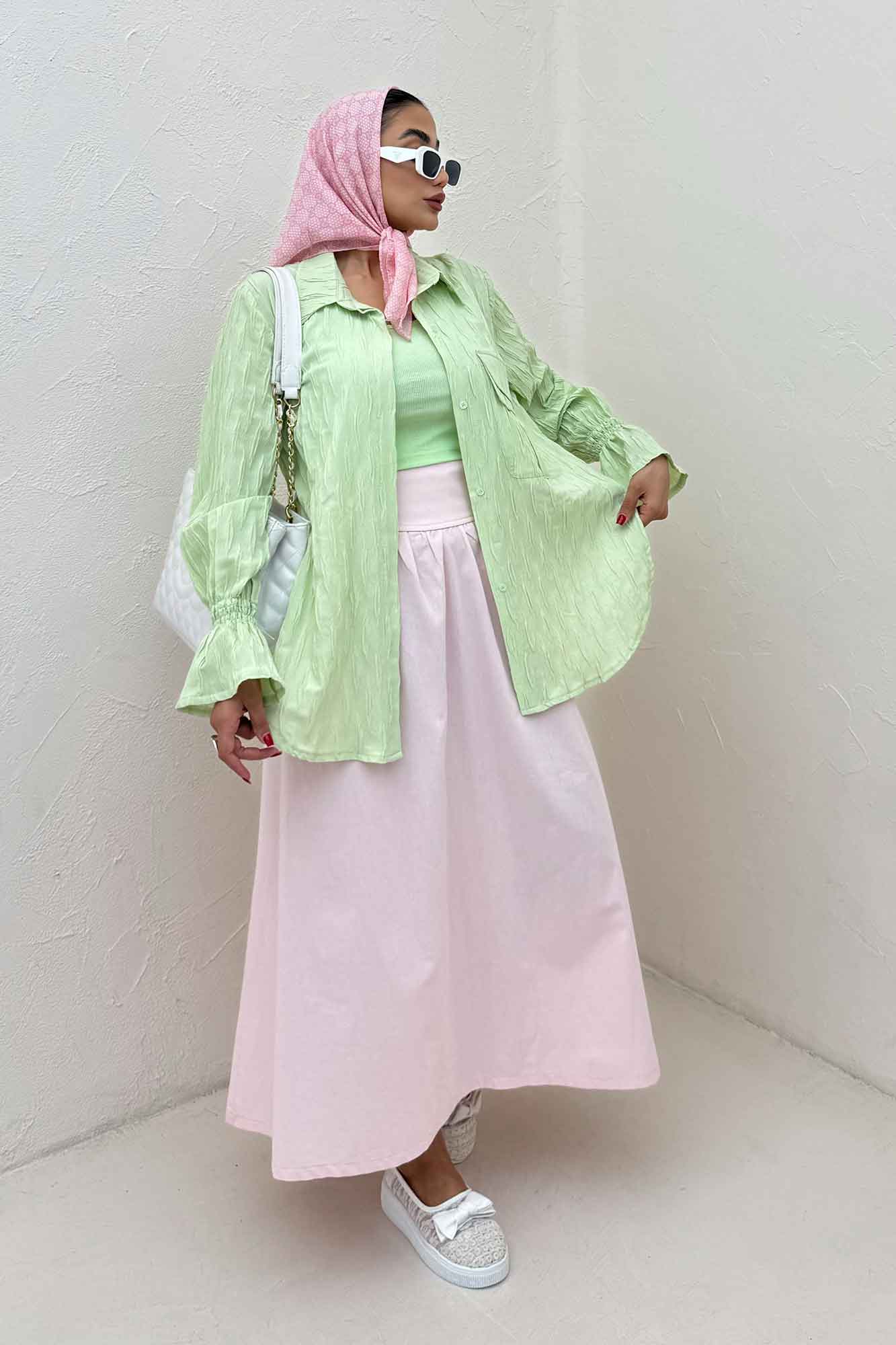 شومیز حلزونی آستین شیپوری