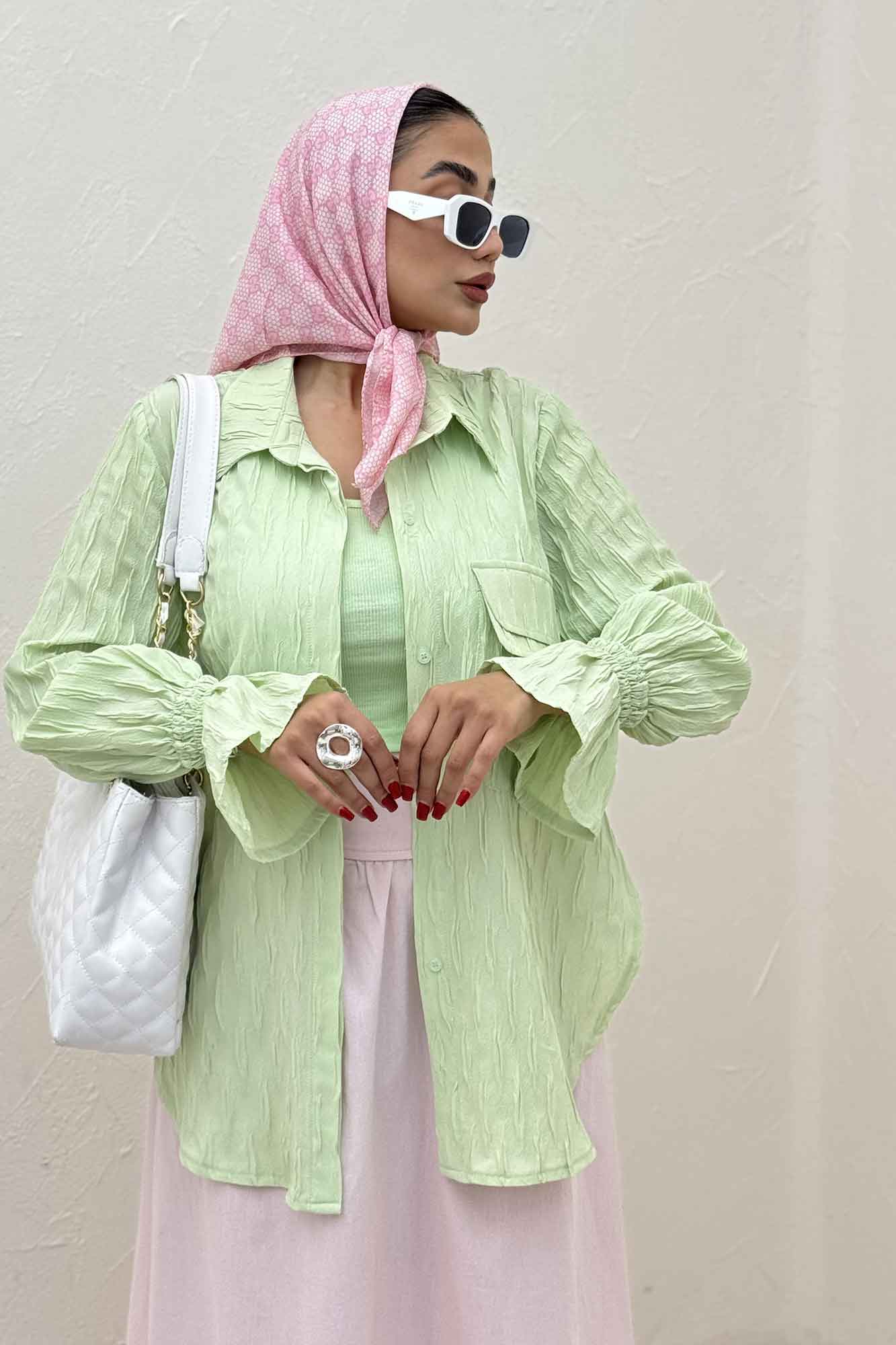 شومیز حلزونی آستین شیپوری