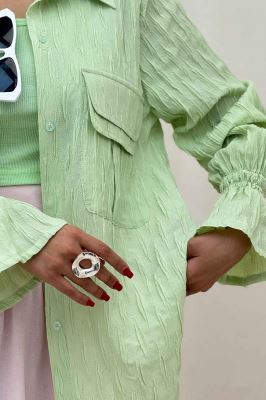 شومیز حلزونی آستین شیپوری