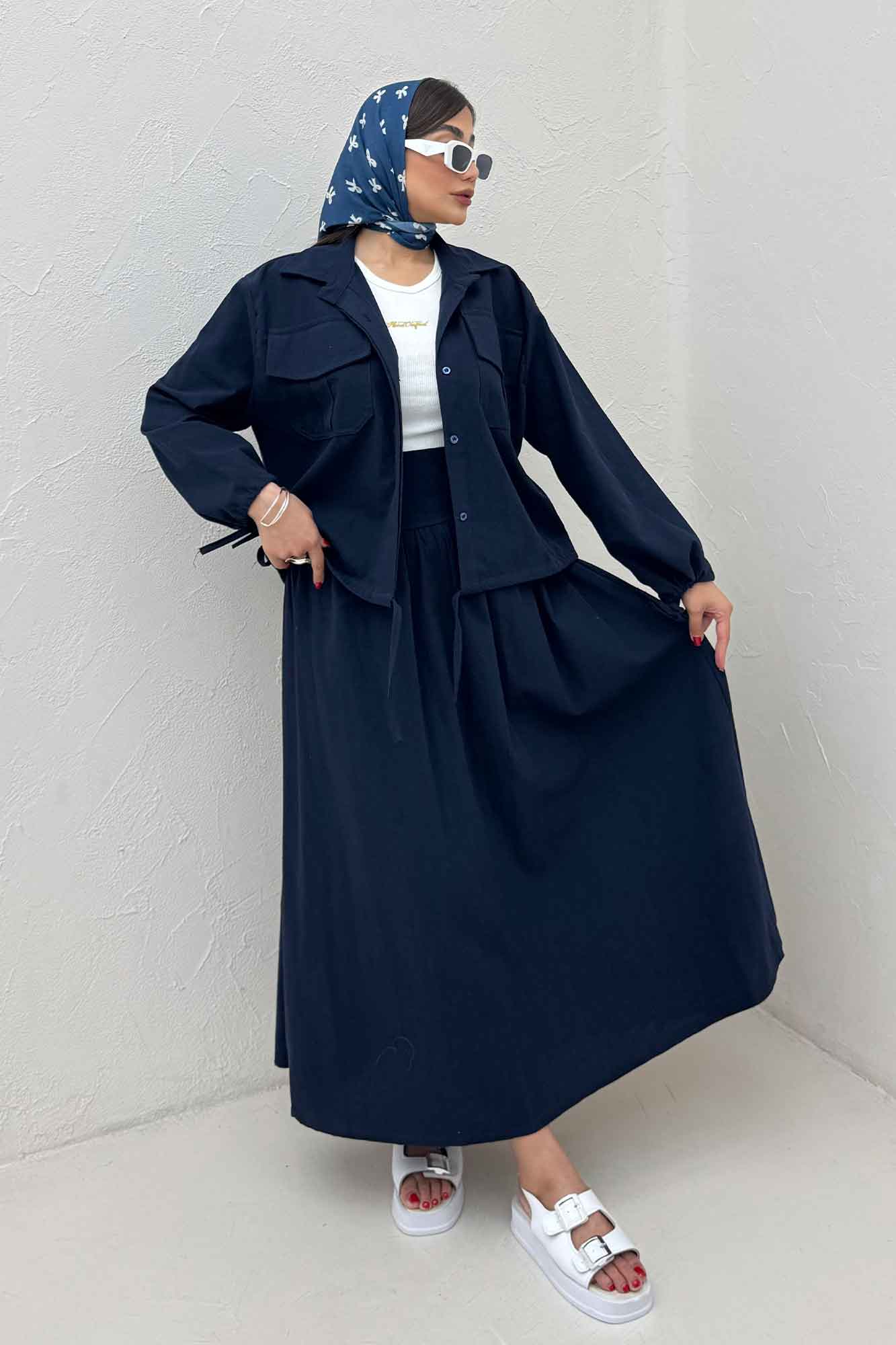 ست شومیز و دامن لینن آرونیا