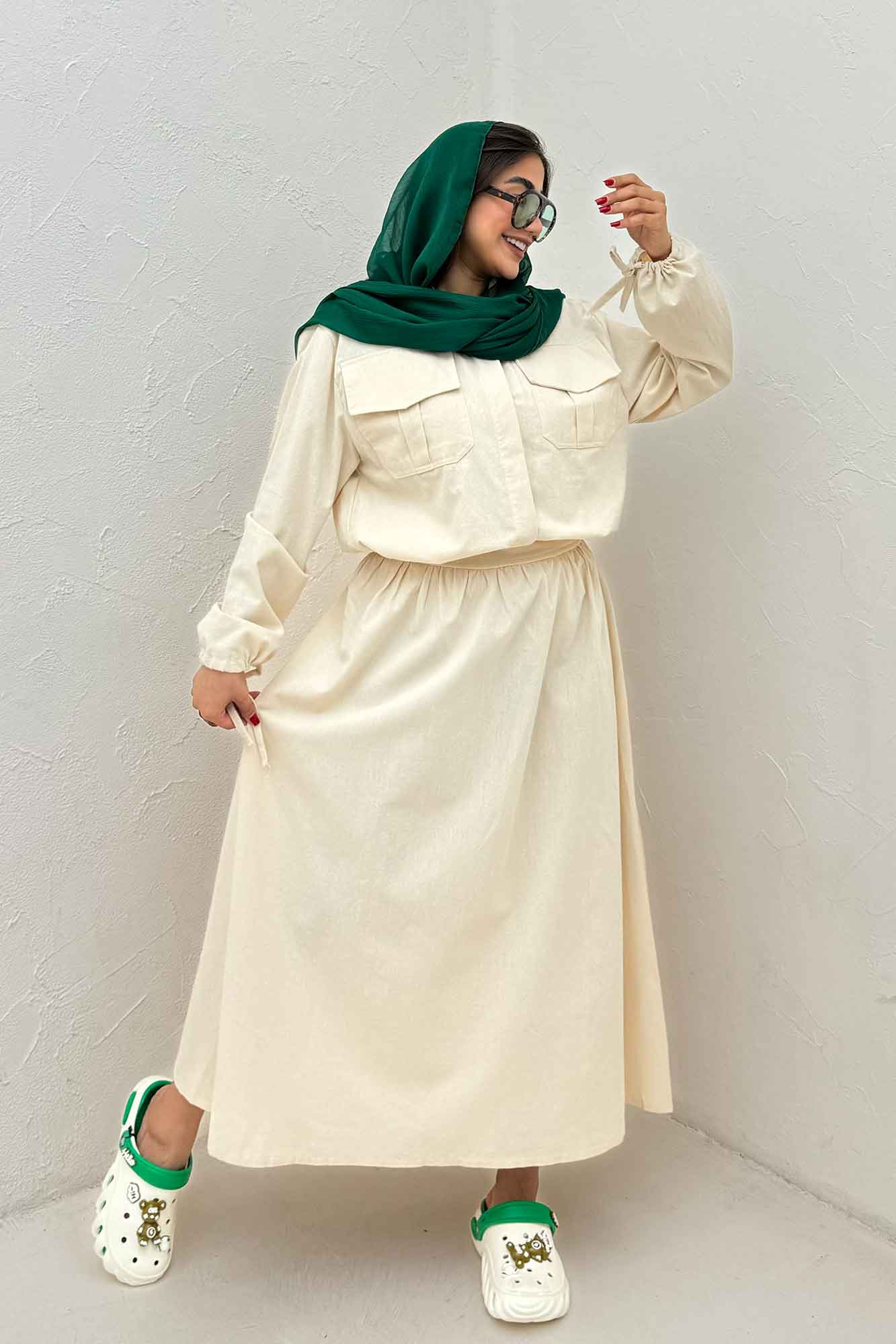 ست شومیز و دامن لینن آرونیا