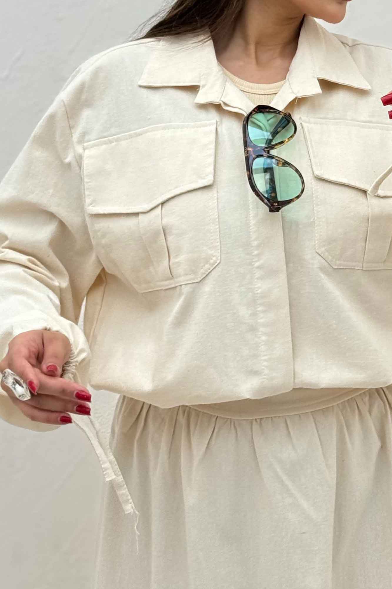 ست شومیز و دامن لینن آرونیا