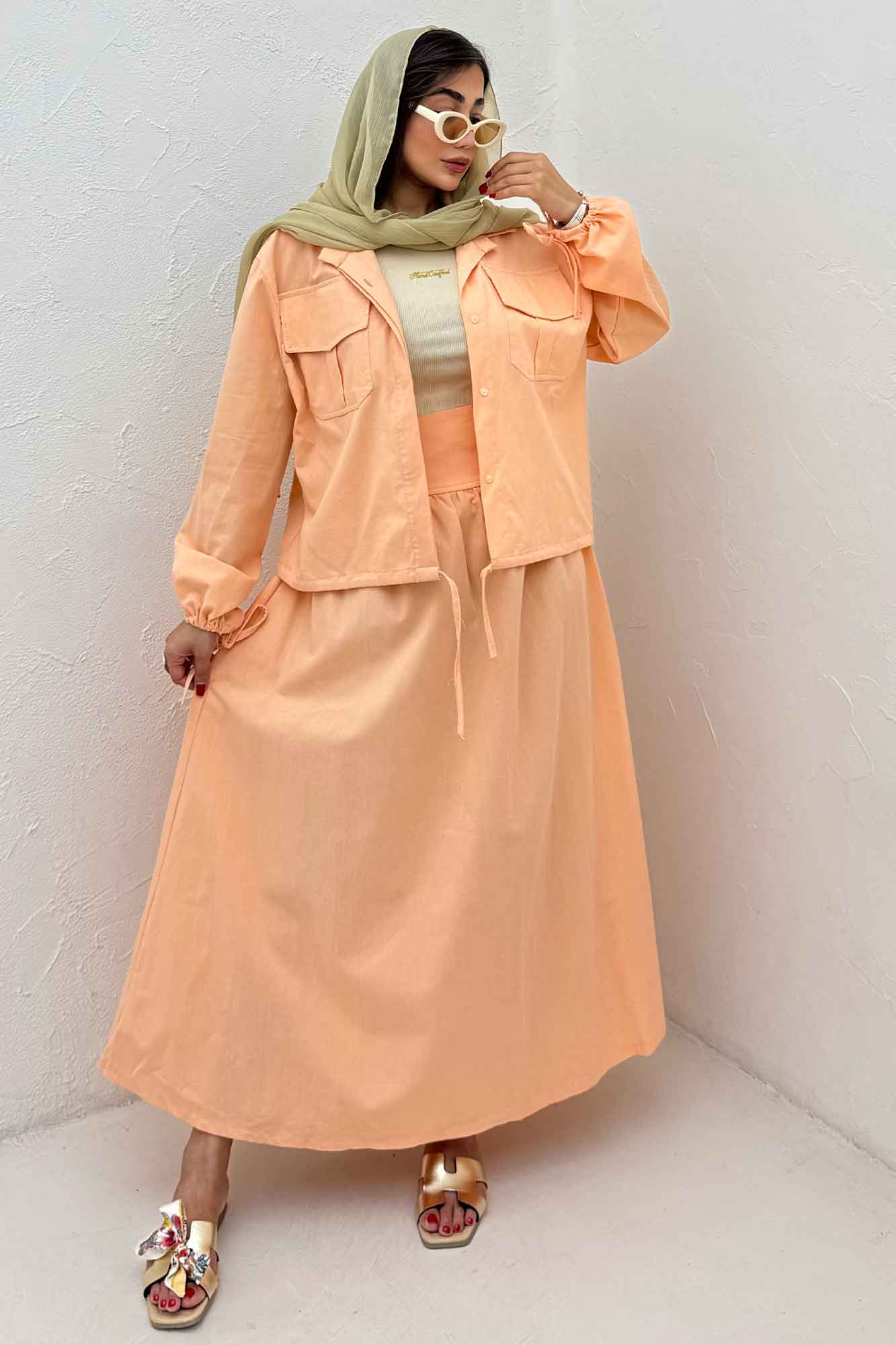 ست شومیز و دامن لینن آرونیا