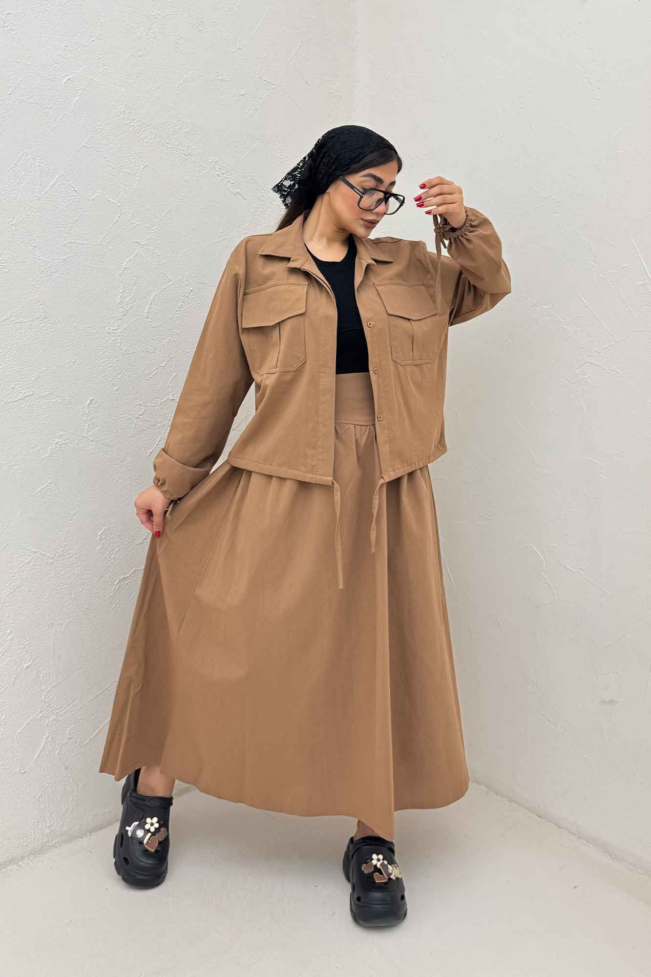 ست شومیز و دامن لینن آرونیا