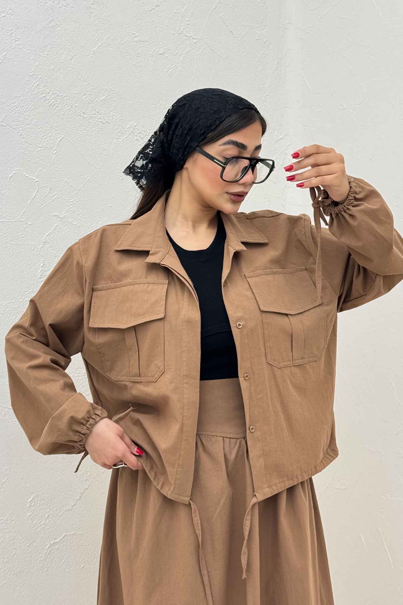 ست شومیز و دامن لینن آرونیا