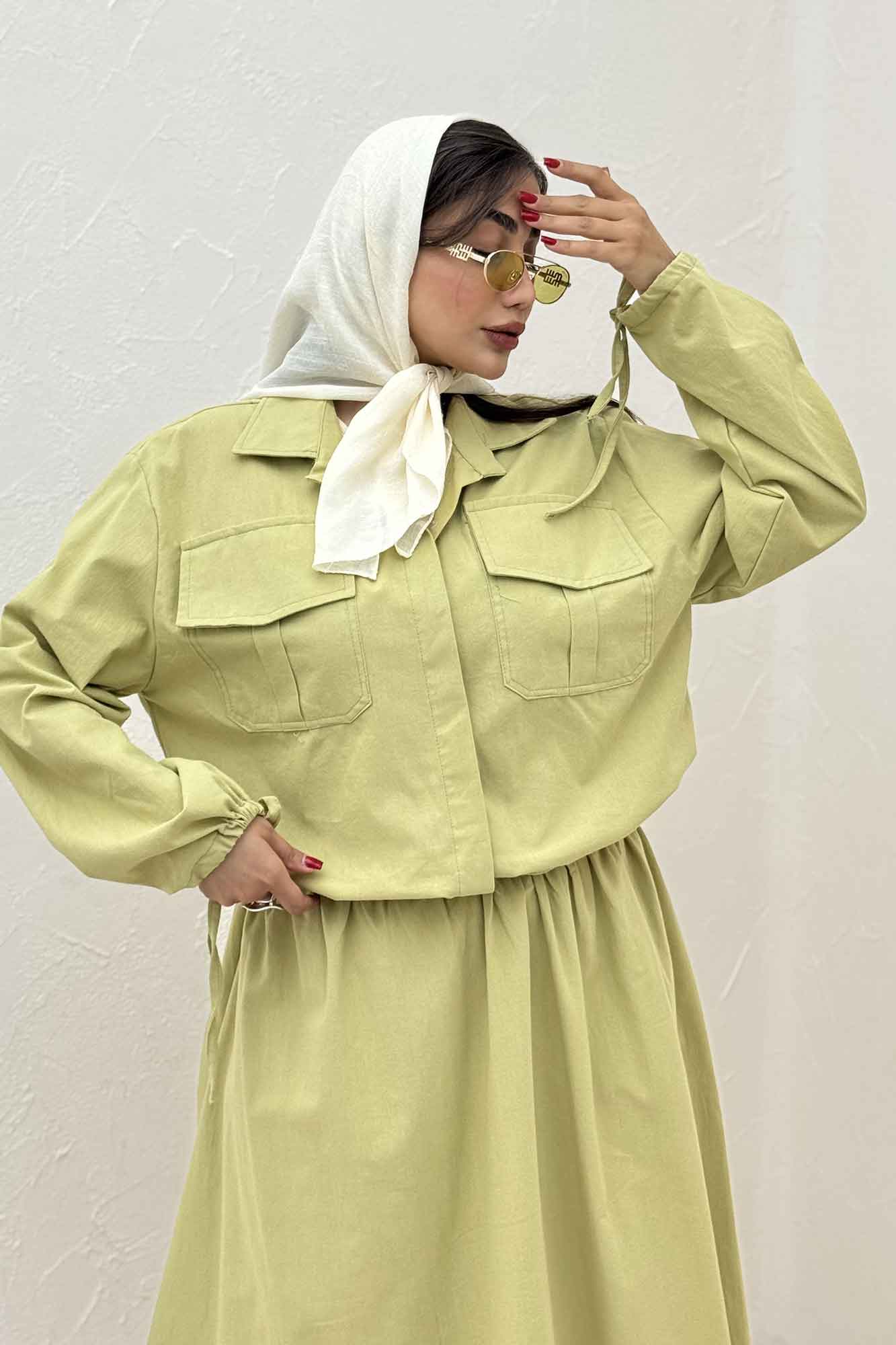 ست شومیز و دامن لینن آرونیا