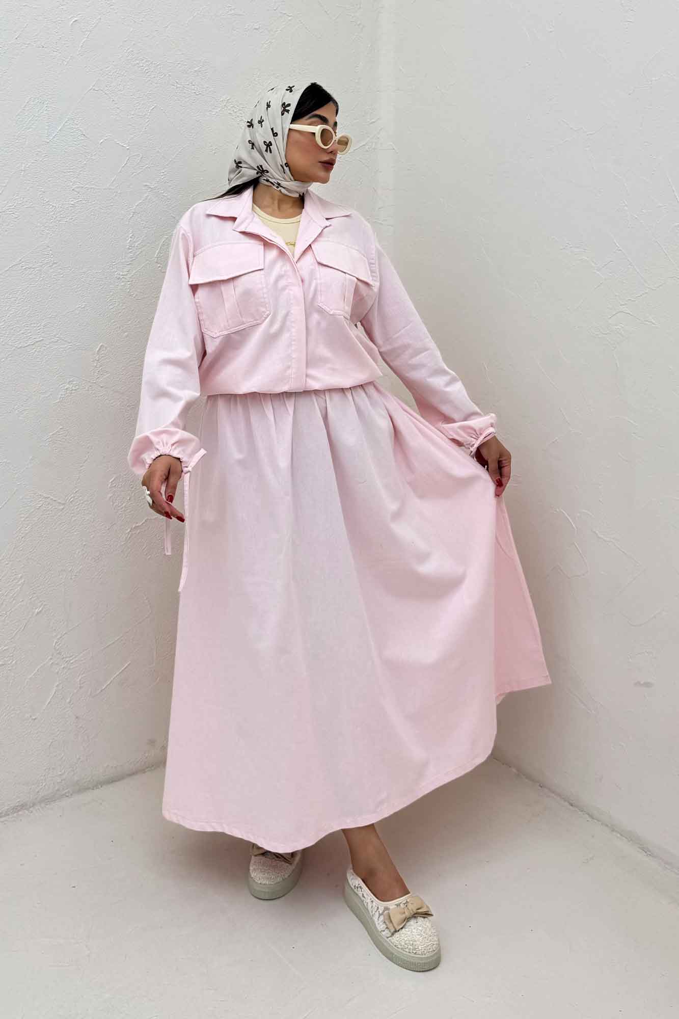 ست شومیز و دامن لینن آرونیا