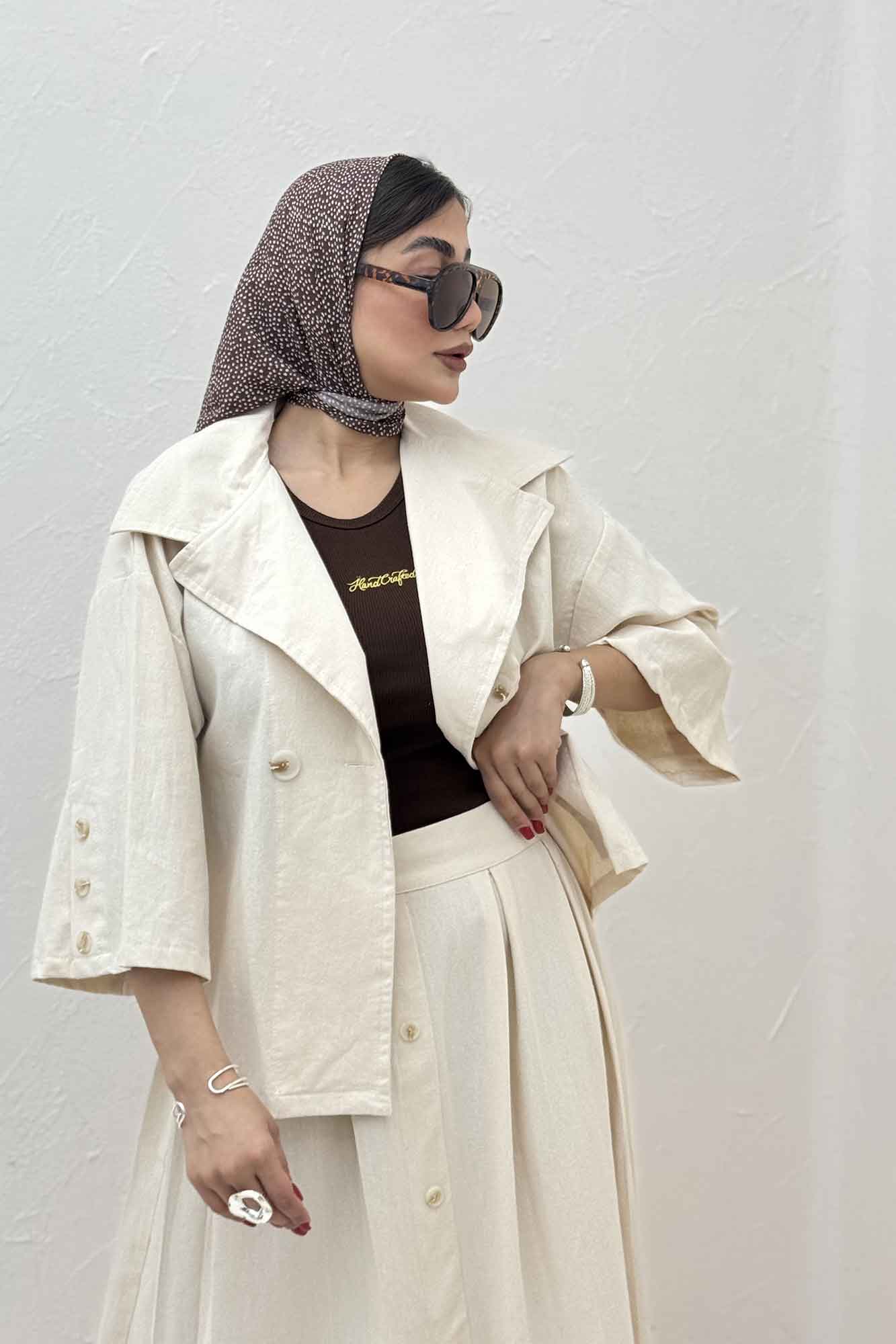 ست کت و دامن لینن الارین